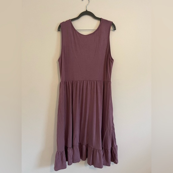 Lil Better Women Mauve Sleeveless Sundress Pleated Flowy Casual Preppy 2XL Chic - Picture 15 of 16
